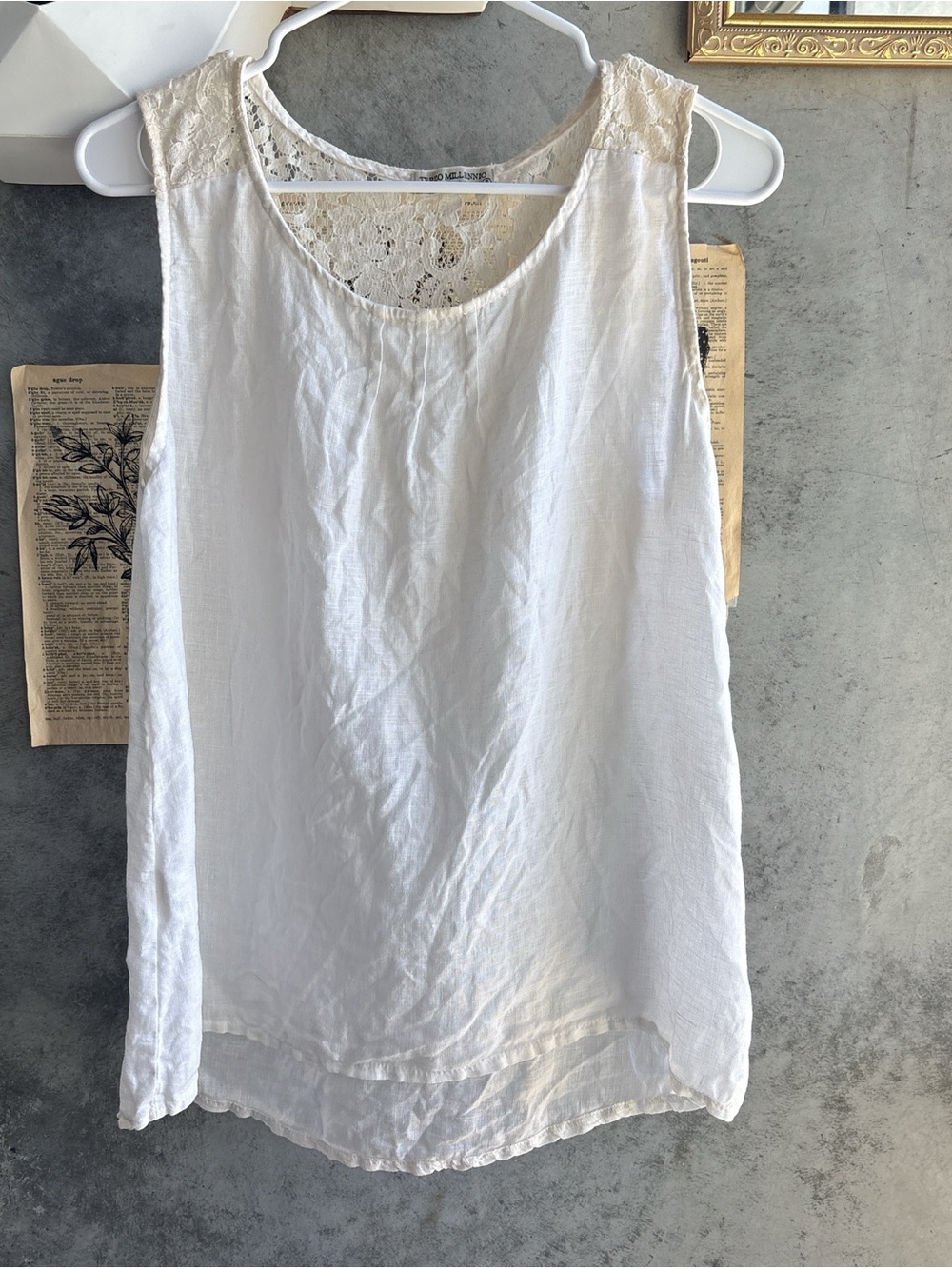 Women's White Lace-Back Sleeveless Camisole